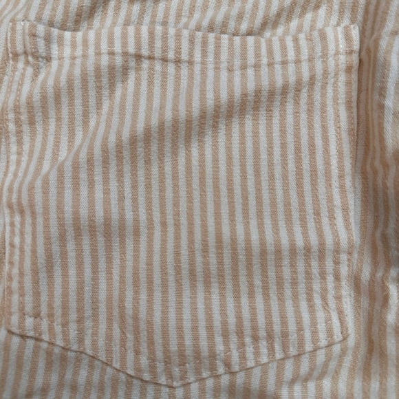 Plus Size 2X Torrid Beige Linen Striped Overall - Picture 9 of 11